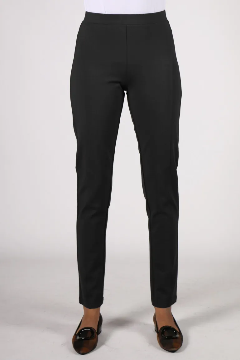 Vassalli Seamed Ponte Pant In Black