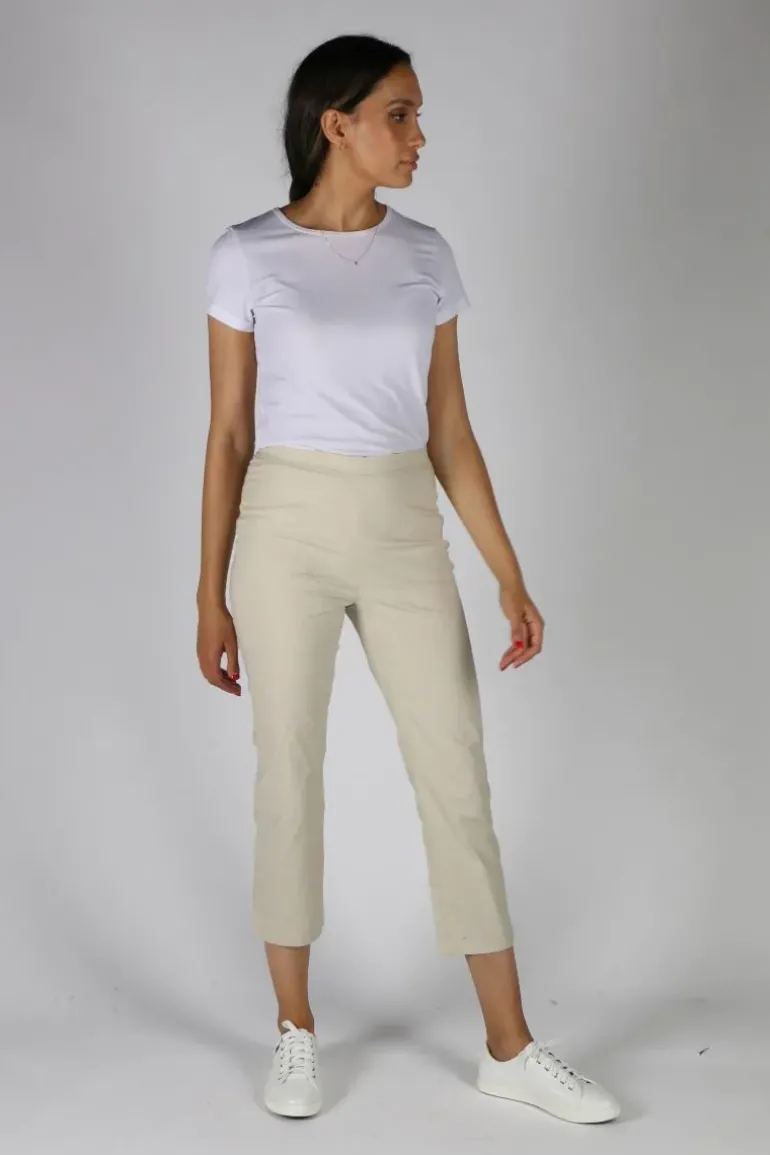 Vassalli Shore Poplin Pull On Pant In Sand