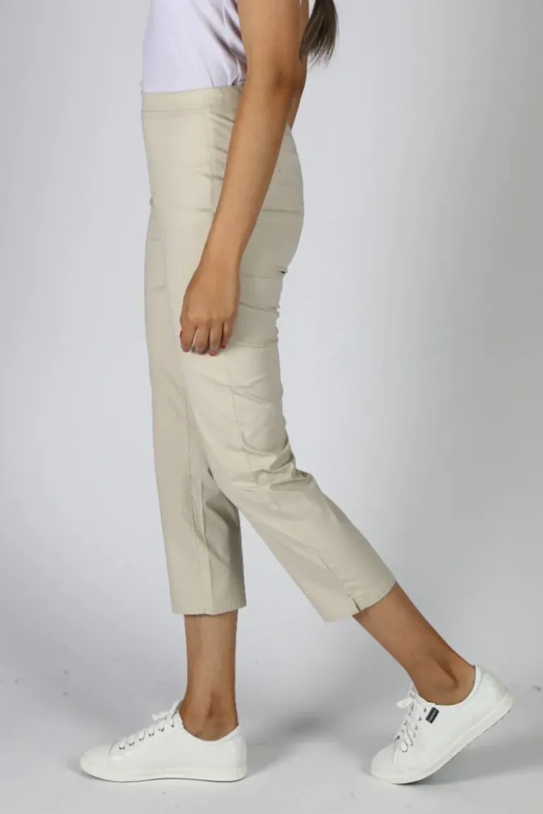 Vassalli Shore Poplin Pull On Pant In Sand