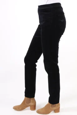 Vassalli Skinny Leg Pinwale Cord Pull On Pant In Midnight