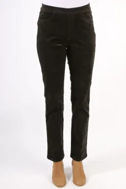 Vassalli Skinny Leg Widewale Cord Pull On Pant In Bottle