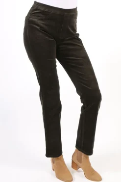 Vassalli Skinny Leg Widewale Cord Pull On Pant In Bottle