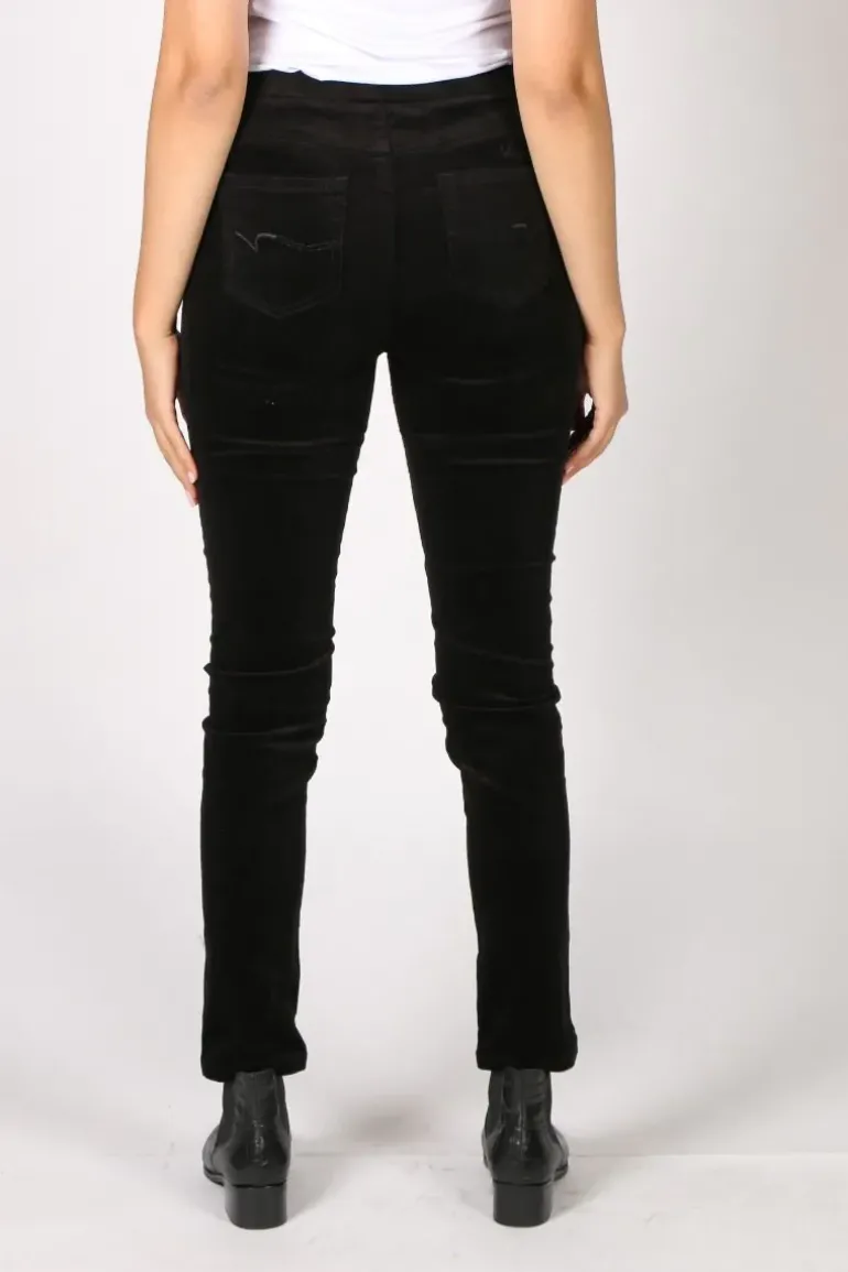 Vassalli Slim Corduroy Pant In Black