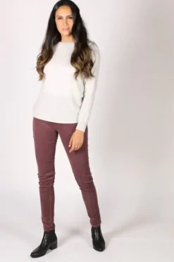 Vassalli Slim Corduroy Pant In Wine