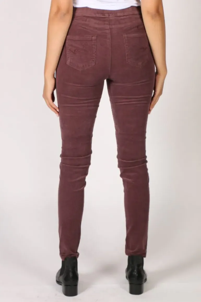 Vassalli Slim Corduroy Pant In Wine