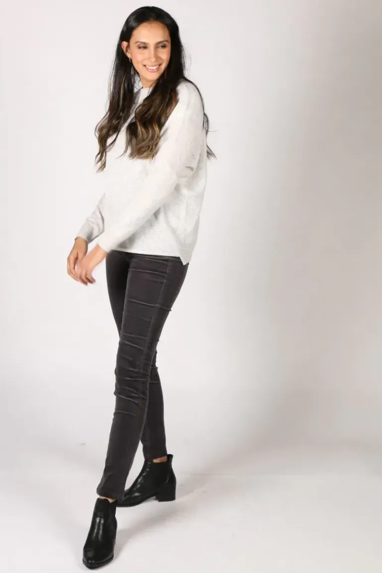 Vassalli Slim Corduroy Pant In Charcoal
