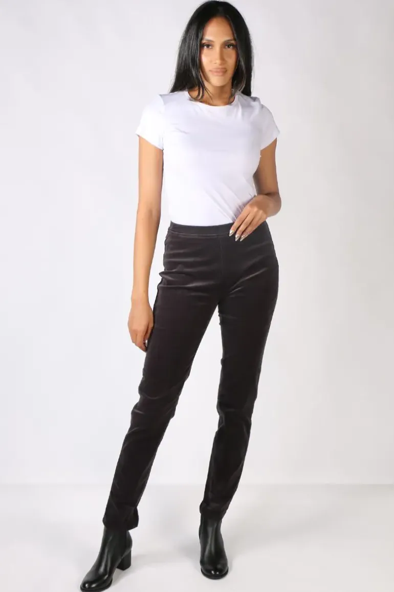 Vassalli Slim Corduroy Pant In Charcoal