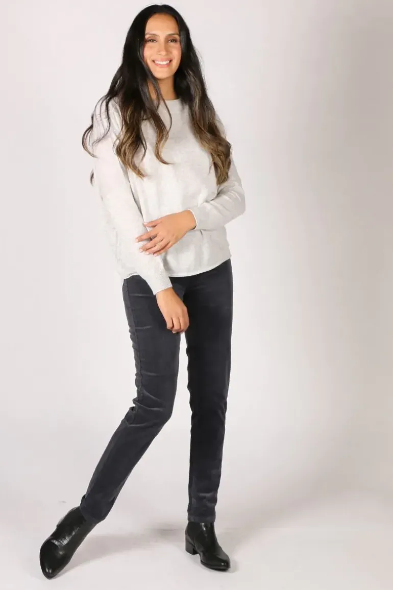 Vassalli Slim Corduroy Pant In Graphite