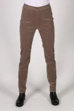 Vassalli Wide Leg Corduroy Pant In Taupe