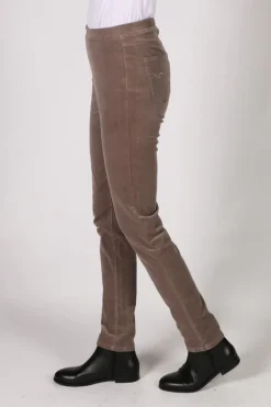 Vassalli Wide Leg Corduroy Pant In Taupe