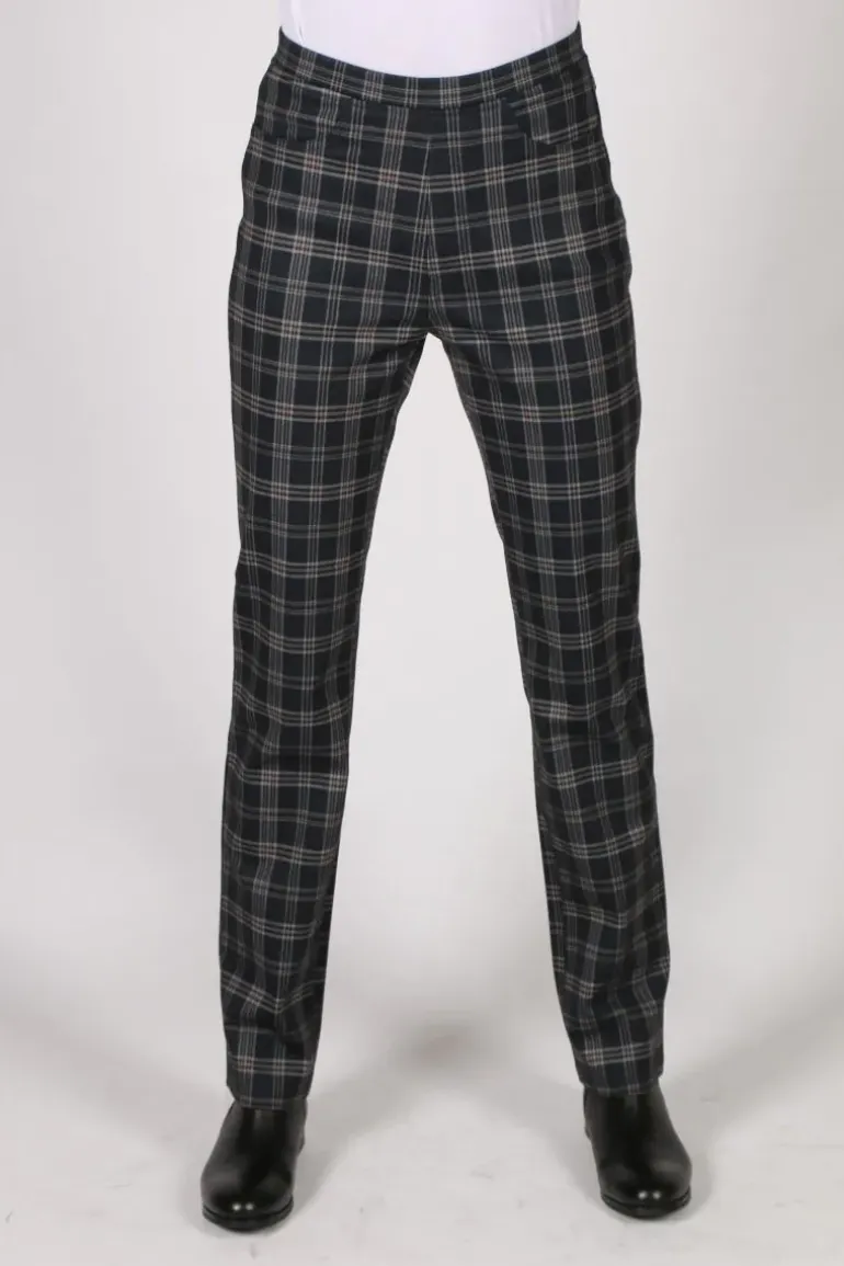 Vassalli Wide Leg Lord Pant In Check