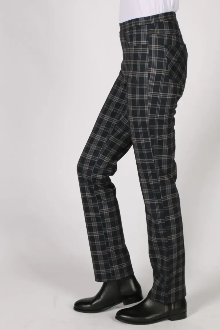 Vassalli Wide Leg Lord Pant In Check