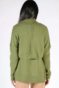 Verge Deliver Cardigan In Pea