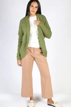 Verge Deliver Cardigan In Pea