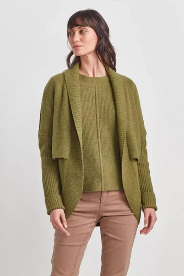 Verge Deliver Cardigan In Pea
