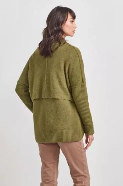 Verge Deliver Cardigan In Pea