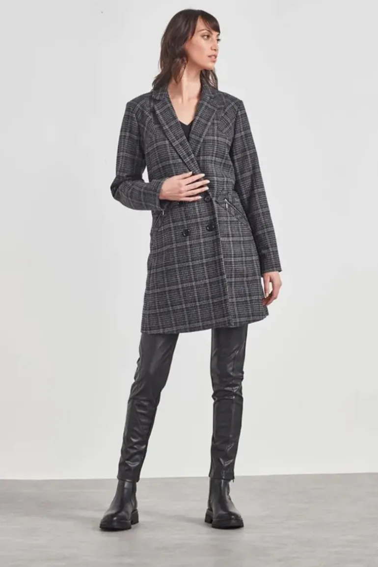 Verge Terrace Coat In Check