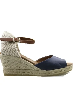 Viguera Esparto Jute Wedge In Navy
