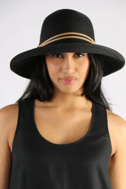 Wide Brim Hat By Cherry Red In Black