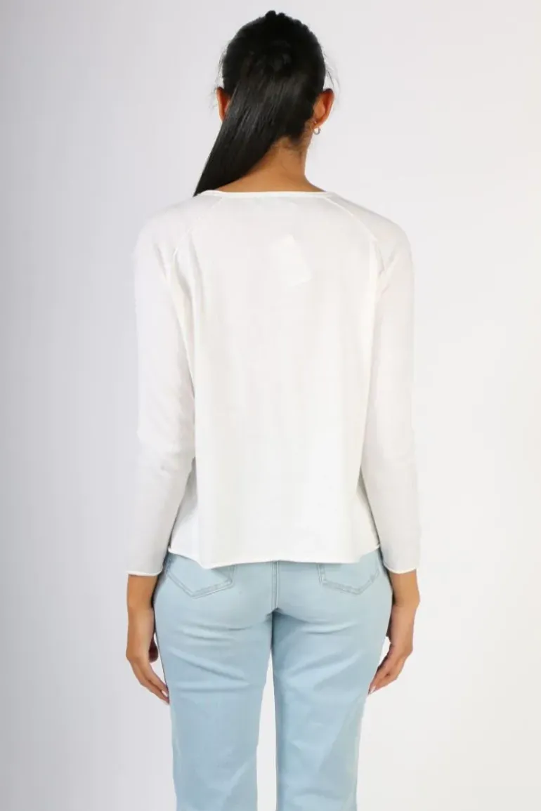 Zaket & Plover Hand Stitched Jumper In White