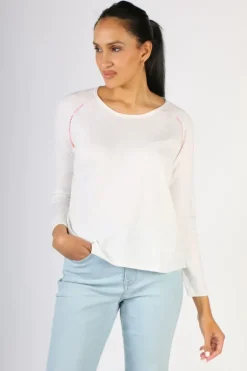 Zaket & Plover Hand Stitched Jumper In White