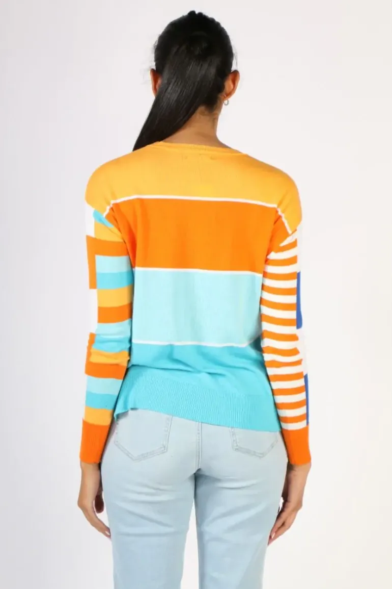 Zaket & Plover Multi Jumper In Orange