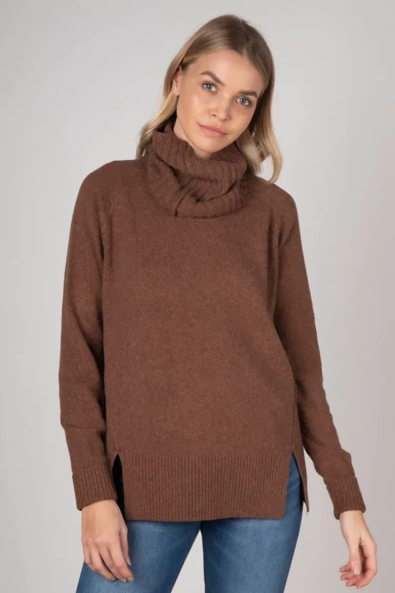 Zaket & Plover Snood Jumper In Tan
