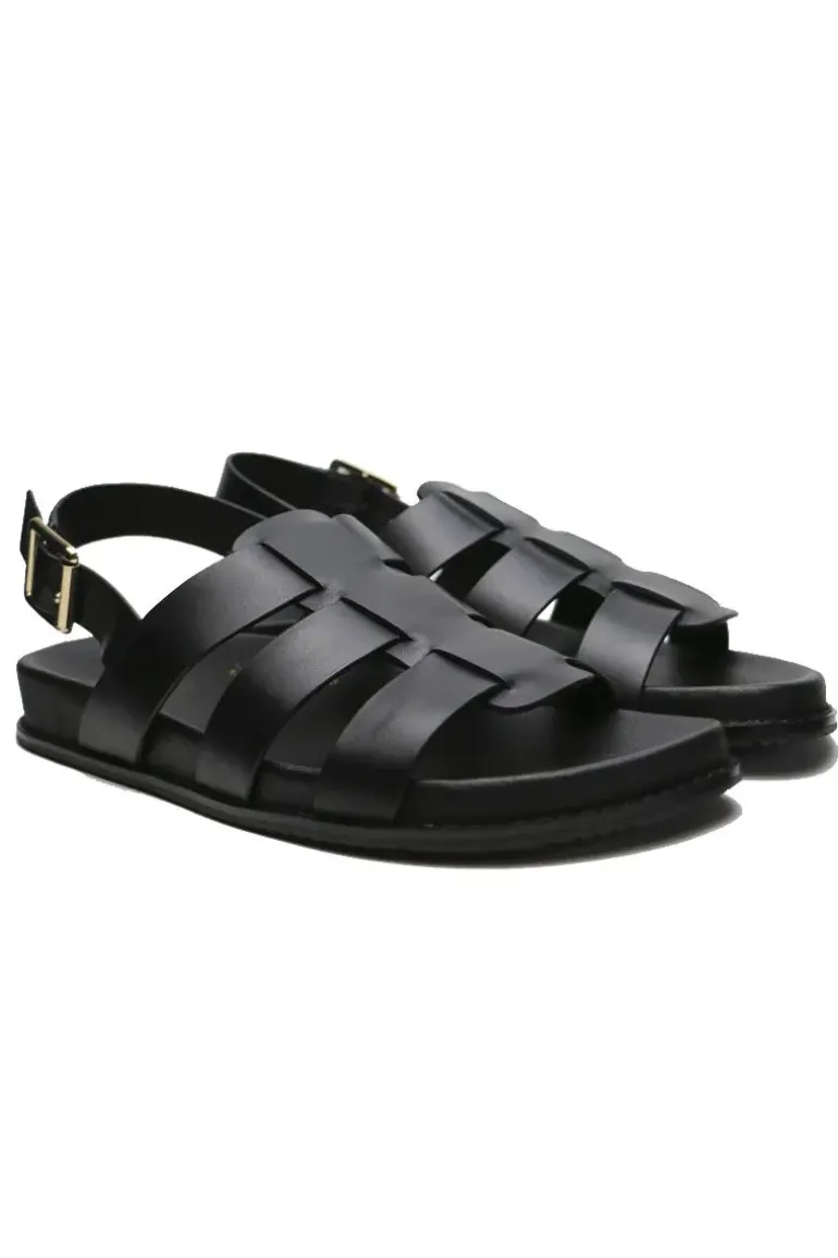 Ziera Hessa Fisherman Sandal In Black